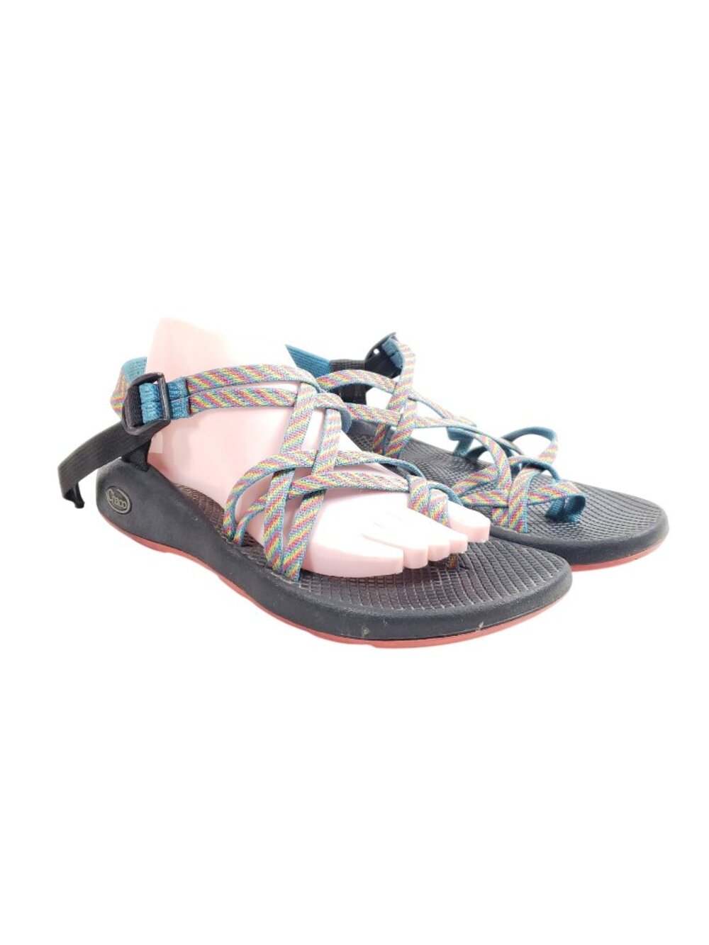 Chaco Womens Size 11 Z/2 Classic Sandals Rainbow Straps Adjustable Webbing